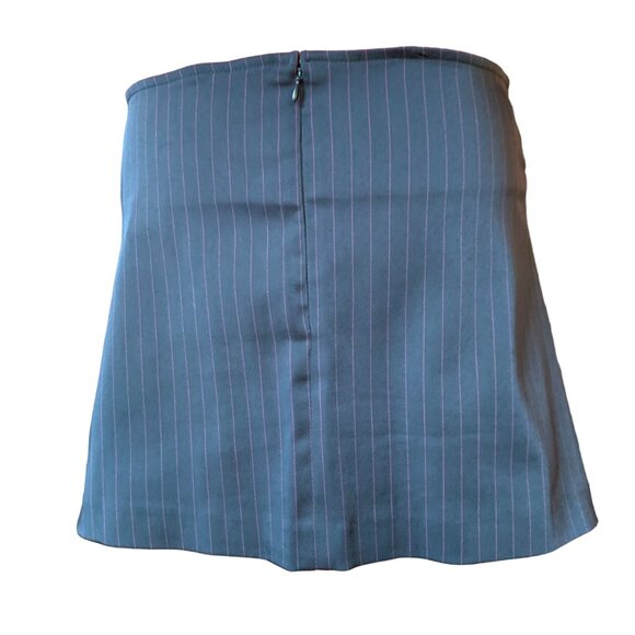 PARADOXIA - Black with pink lines Asymmetric pleated mini Skirt pleated  size 11 - Picture 6 of 10